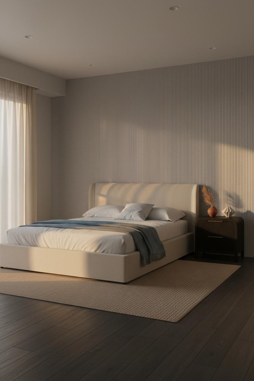 Japanese Studio Apartment Minimal Accent Wall