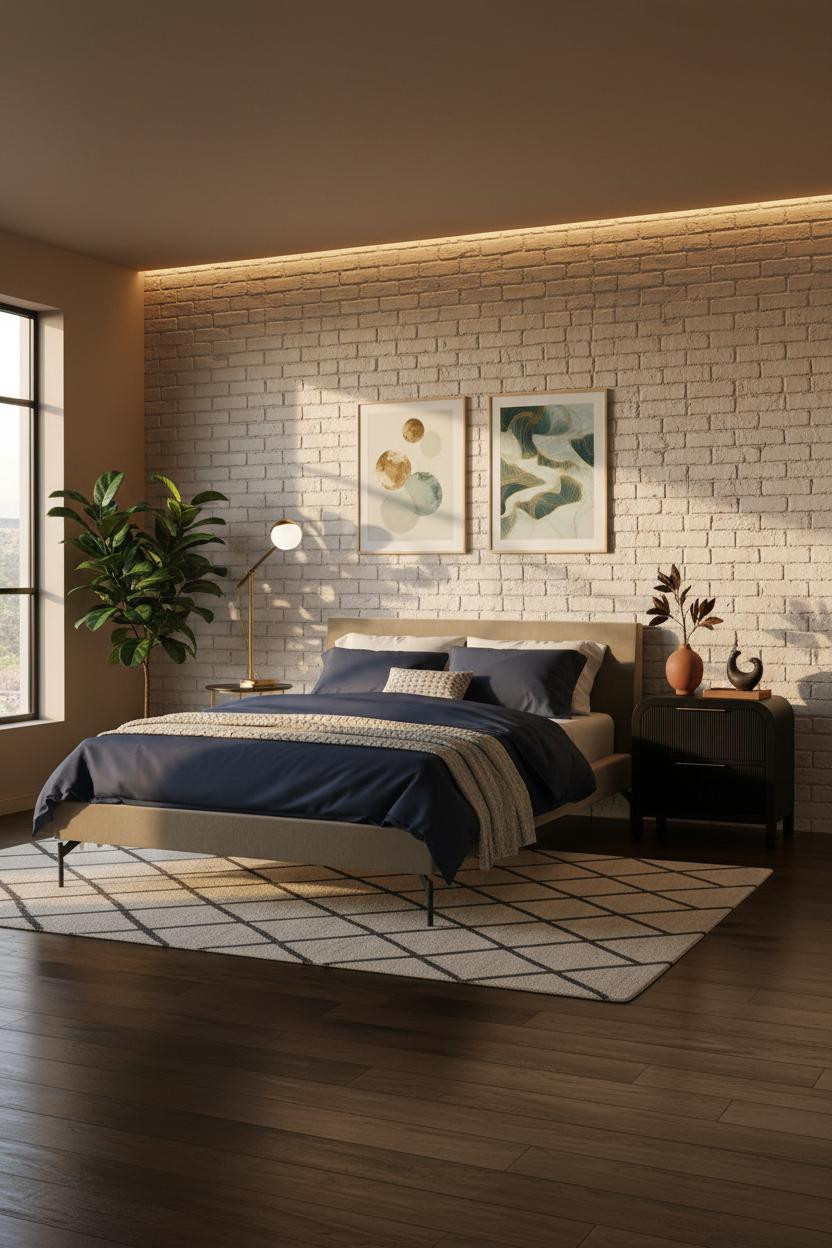 Japanese Studio Apartment Minimal Brick Design