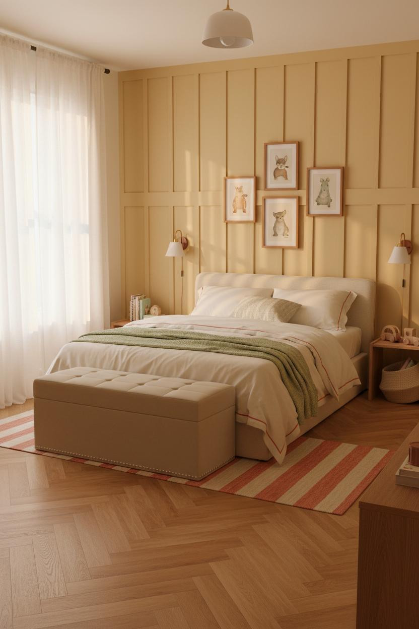 Kids Room Design Yellow Accent Wall Farmhouse