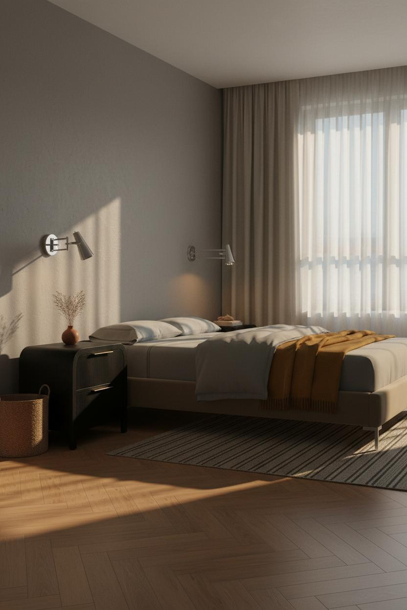 Korean Studio Apartment Minimalist Bedroom