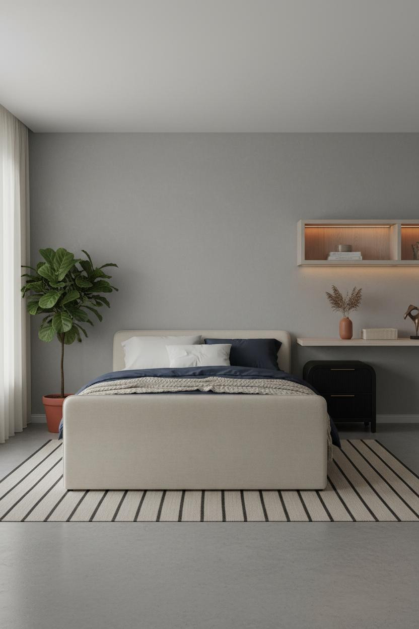 Korean Studio Apartment Minimalist Shelf Design