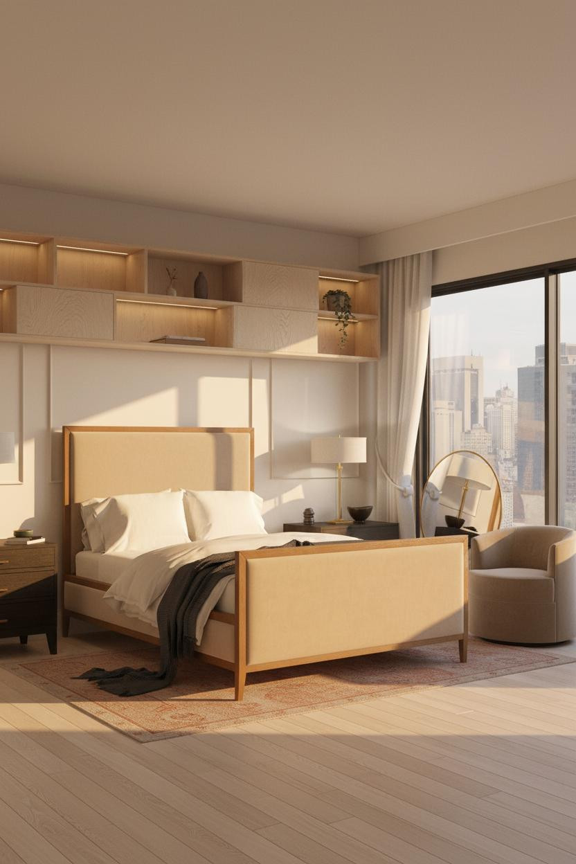 Korean Studio Apartment Minimalist Shelving