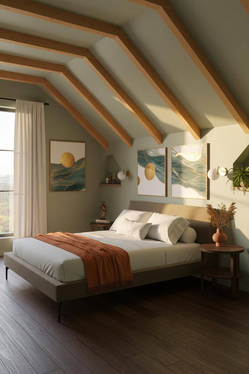 Loft Conversion Bedroom Dormer Window Exposed Beams