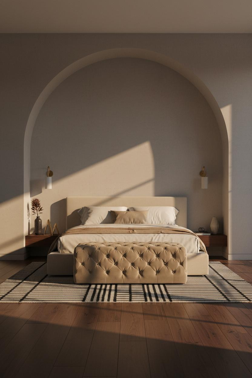 Modern Luxury Bedroom Arched Niche
