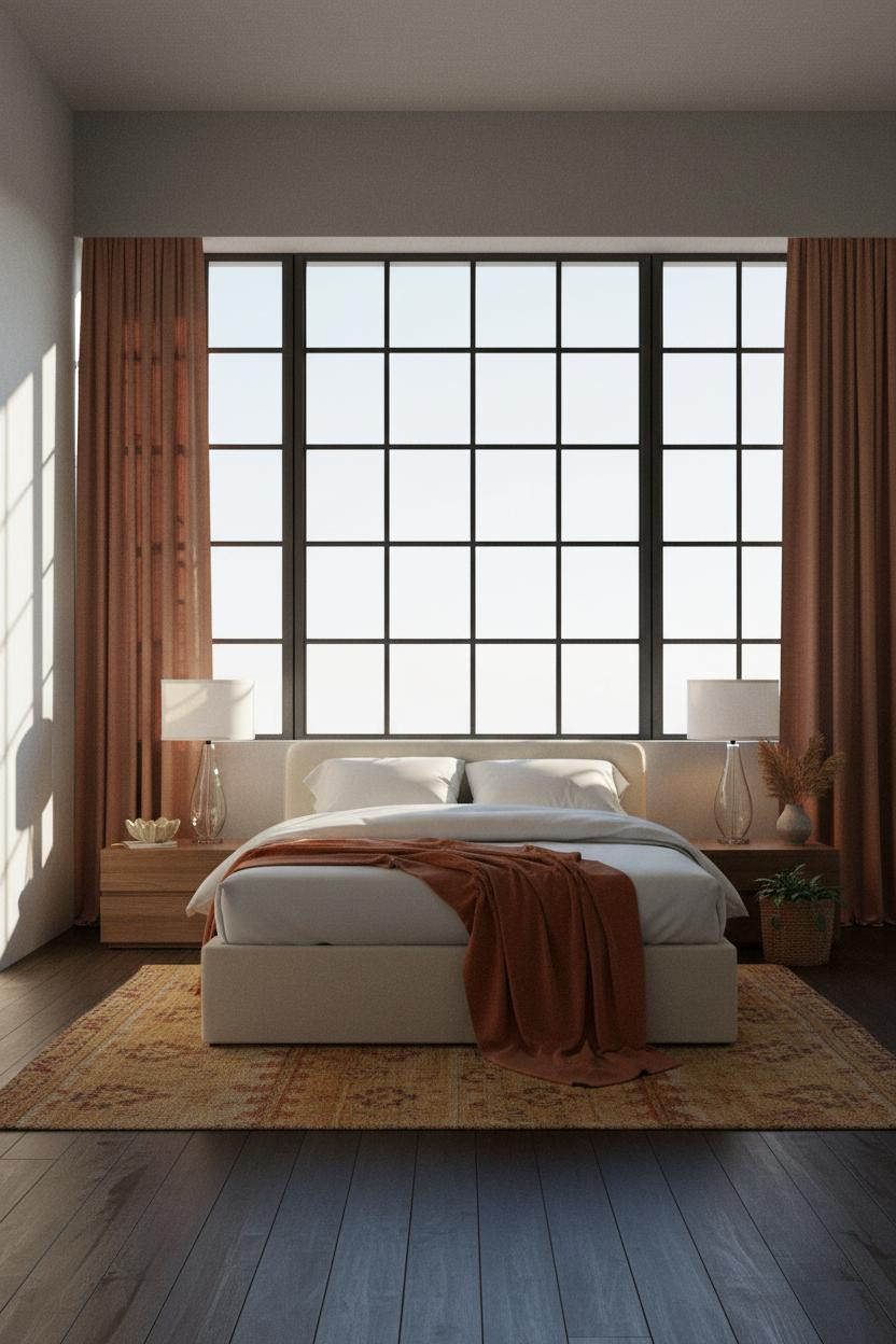 Luxury Bedroom Japandi Geometric Window