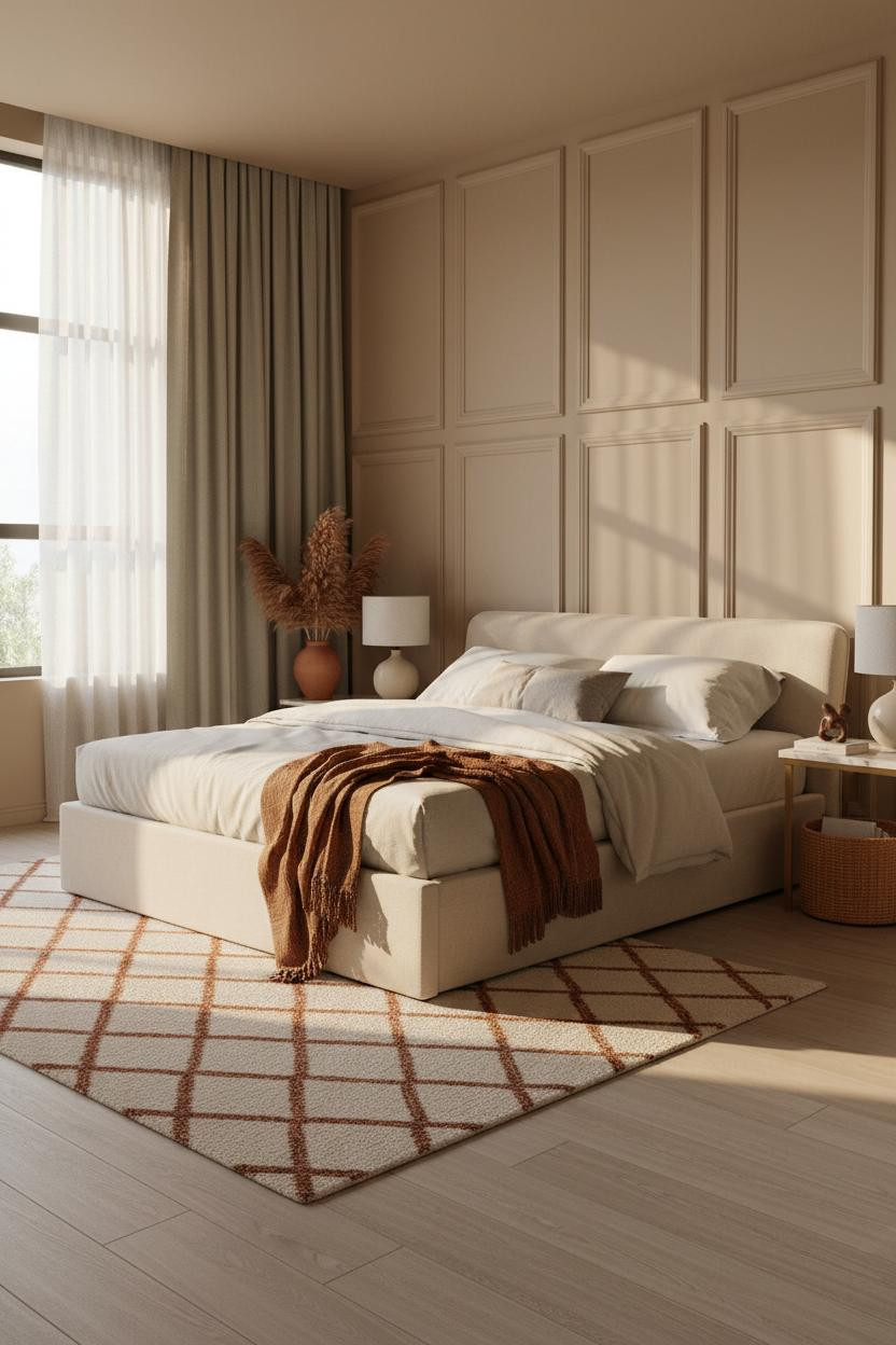 Luxury Bedroom Wainscoting Mediterranean Design