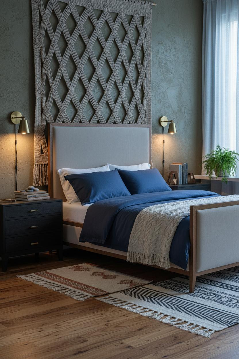 Luxury Boho Bedroom Jute Headwall