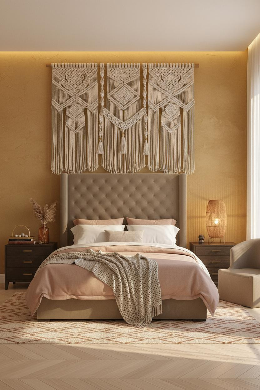 Luxury Boho Bedroom Macrame Wall