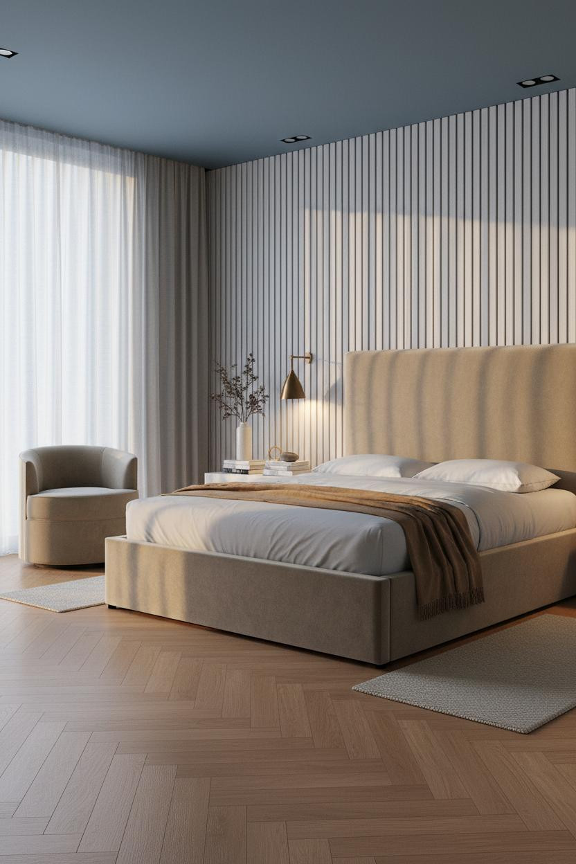 Luxury Boho Bedroom Oak Headwall