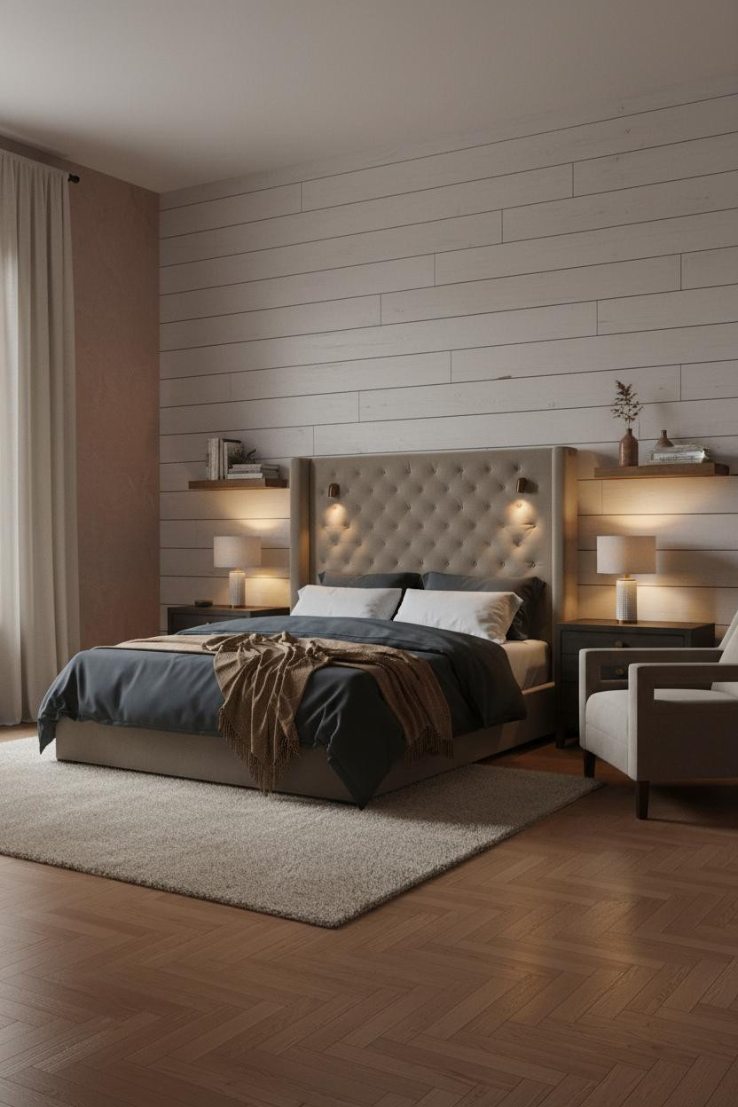 Luxury Boho Bedroom Shiplap Linen