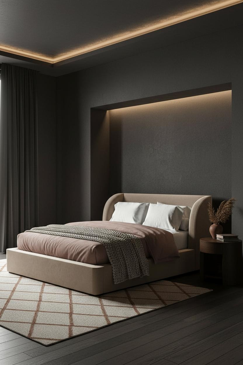 Master Bedroom Moody Transitional Cove Lighting