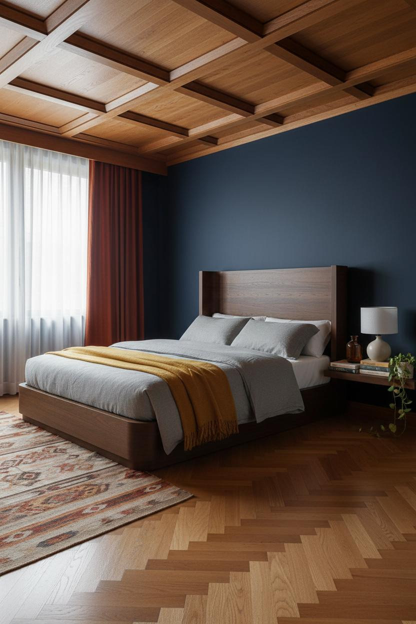 MCM Bedroom Warm Indigo Mid Century