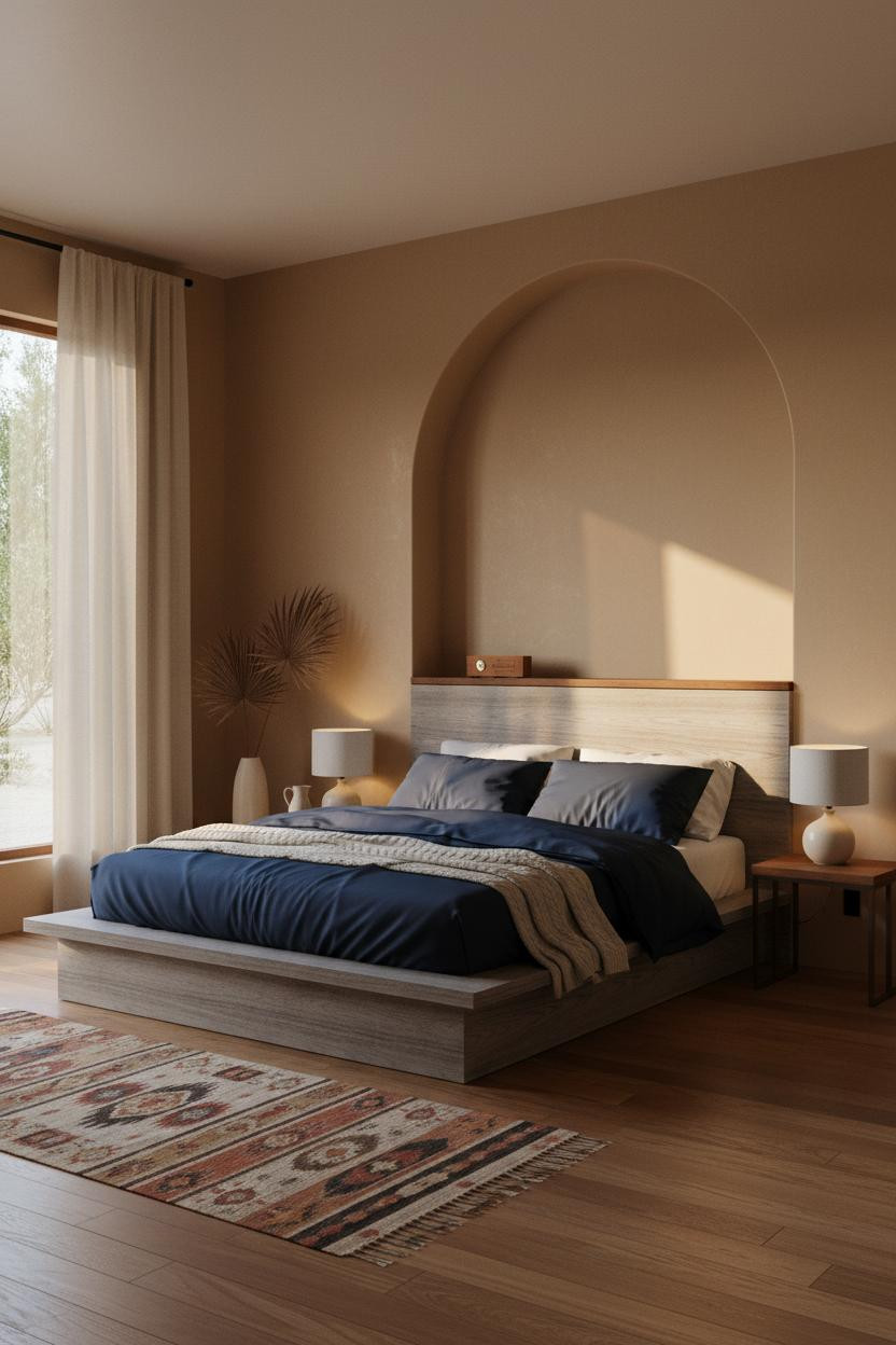 MCM Bedroom Warm Plaster Niche