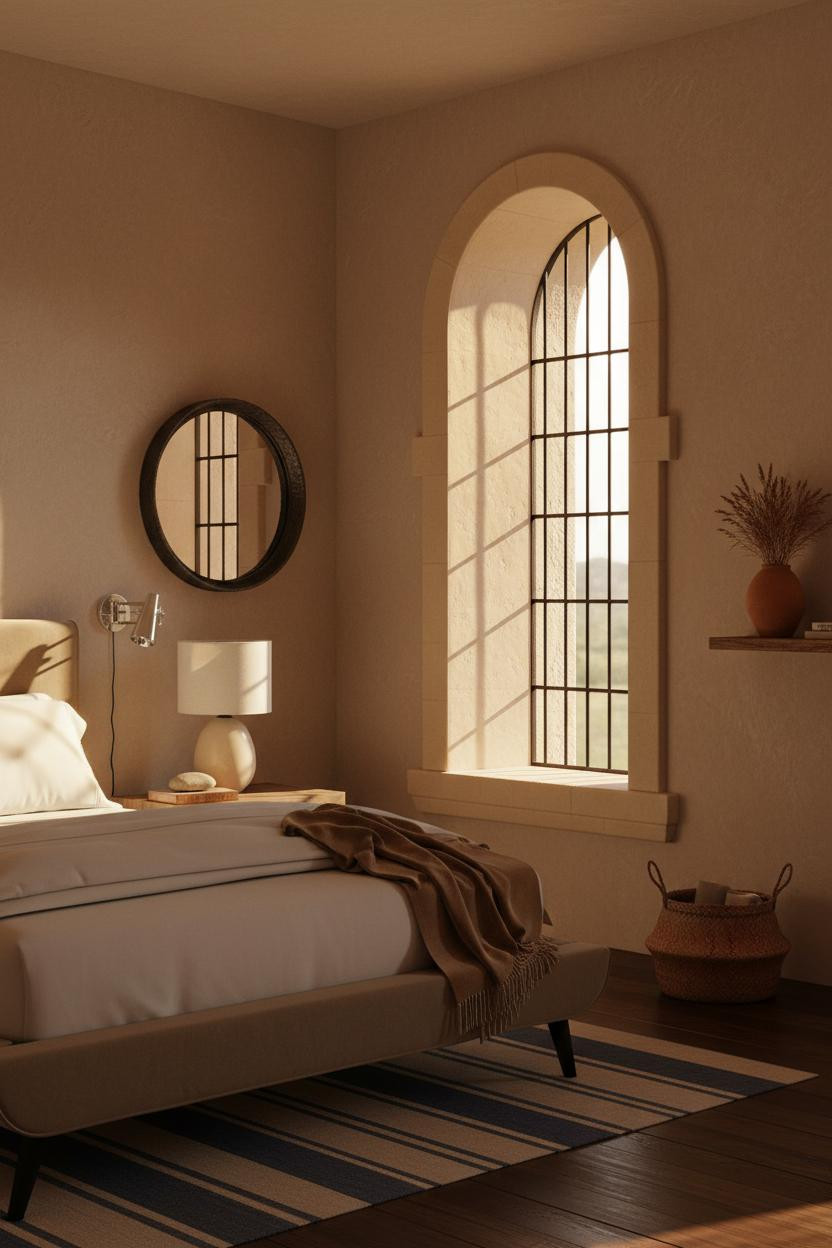 Mediterranean Bedroom Arched Window Spanish Modern