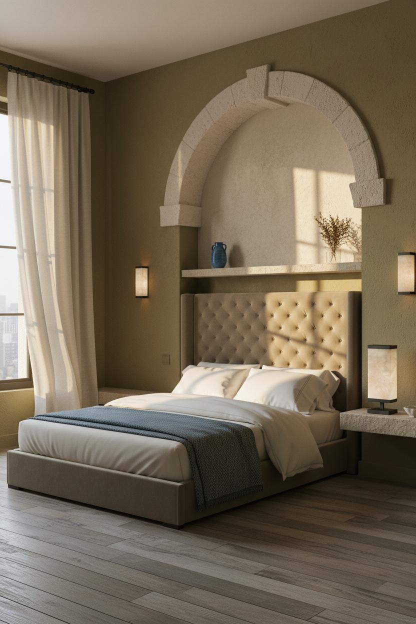 Mediterranean Bedroom Spanish Arched Niche