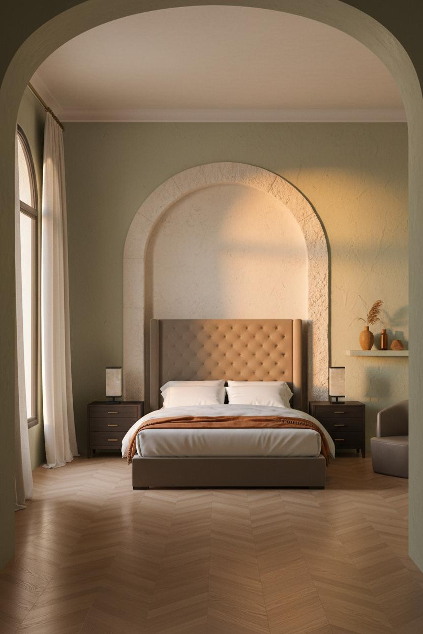 Mediterranean Bedroom Spanish Modern Arched Doorway