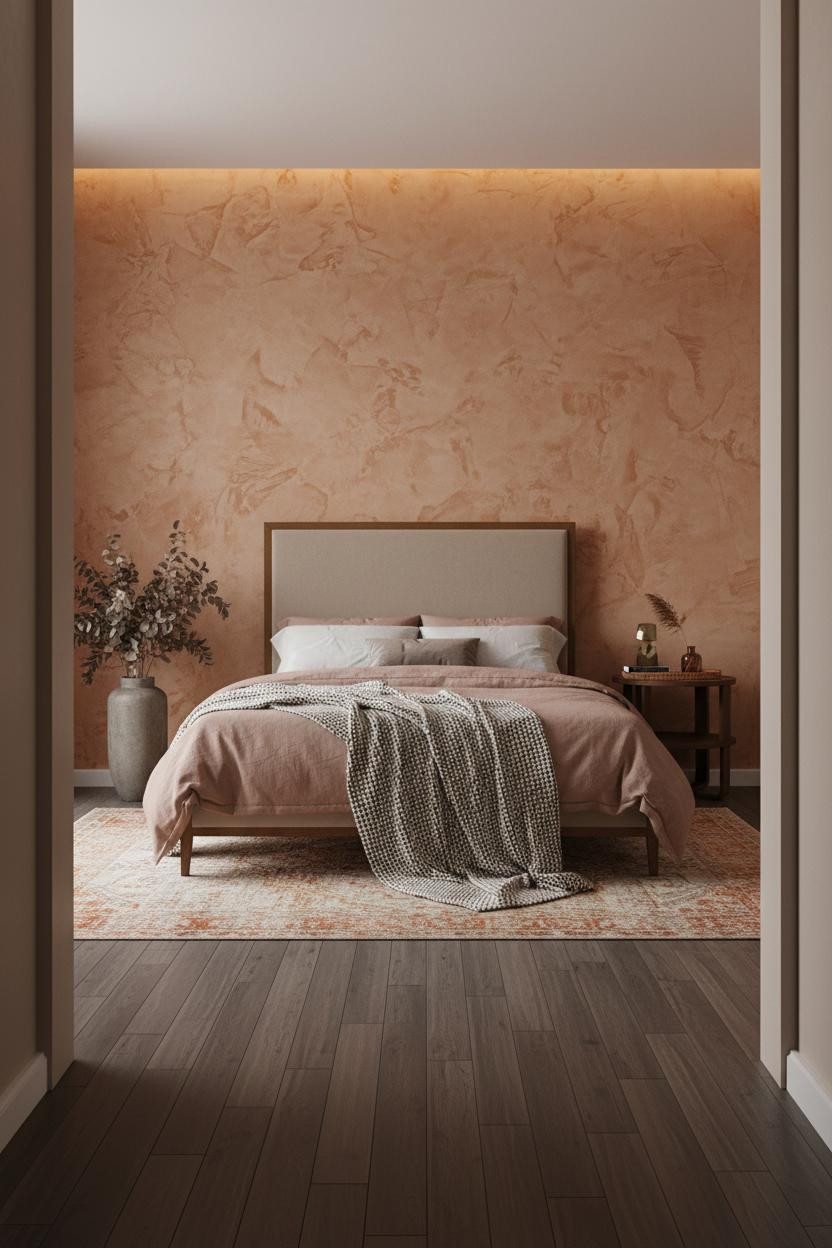 Mens Bedroom Caramel Limewash Masculine