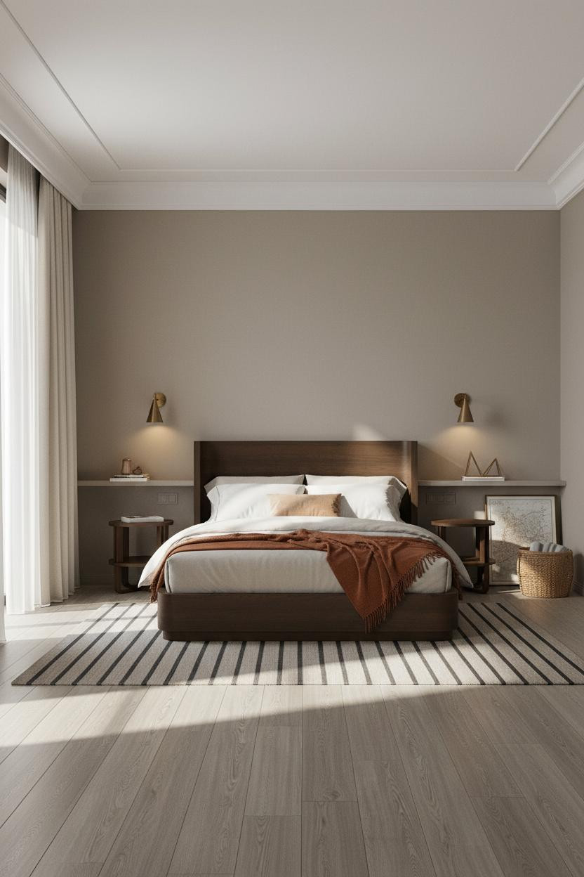 Mens Bedroom Scandi Modern Oak Brass