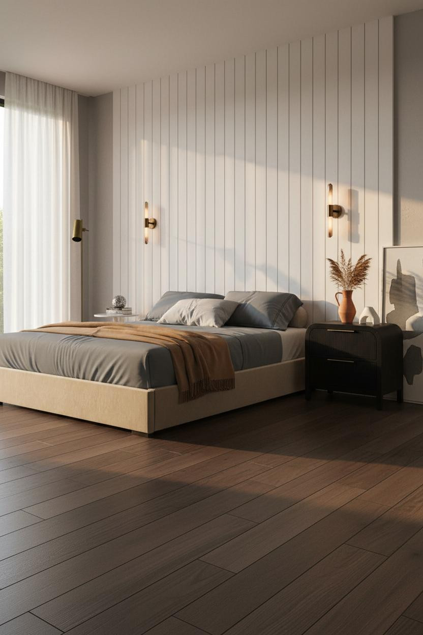 Minimalist Bedroom Board and Batten Accent Wall