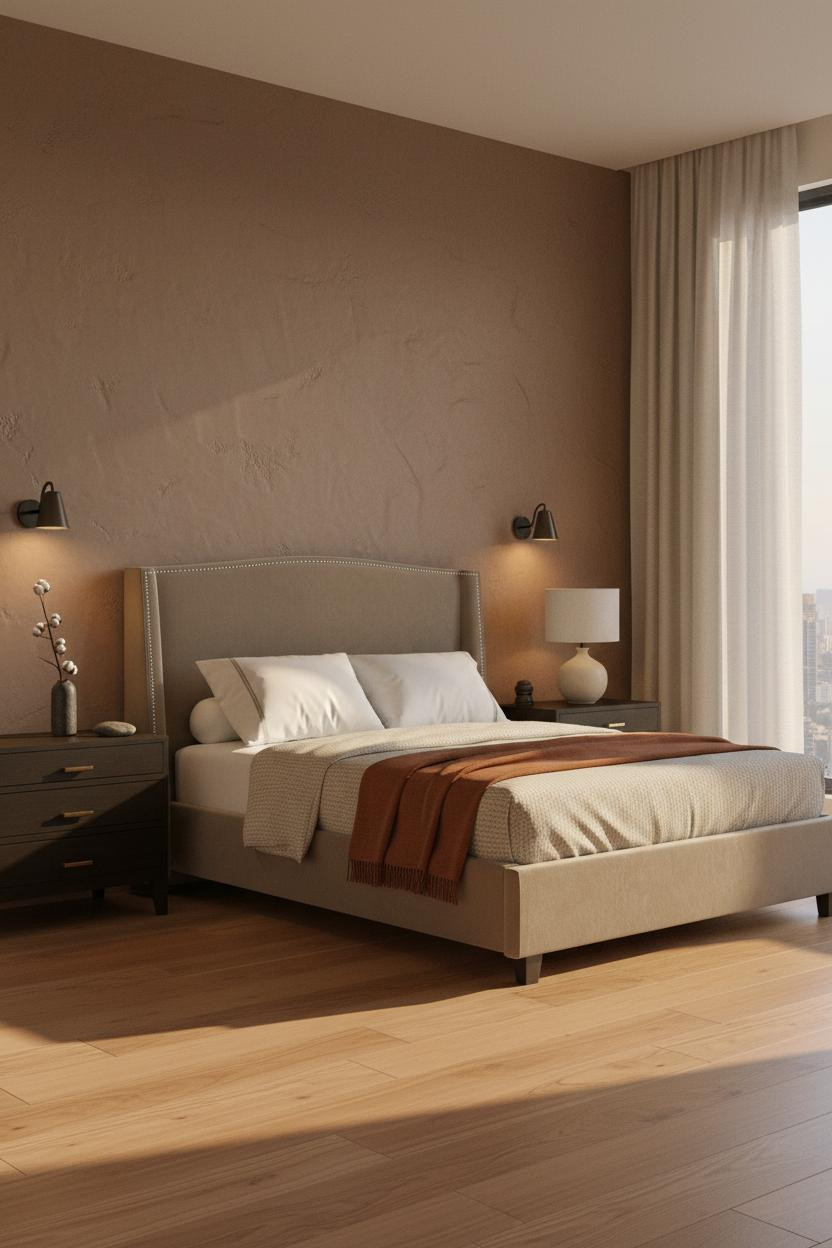 Minimalist Bedroom Warm Clay Maple