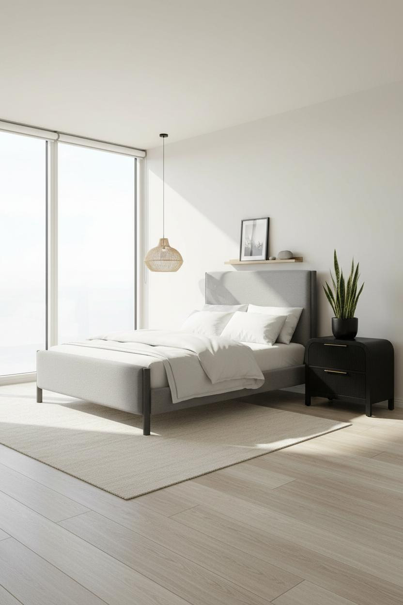 Minimalist Bedroom Floor to Ceiling Windows