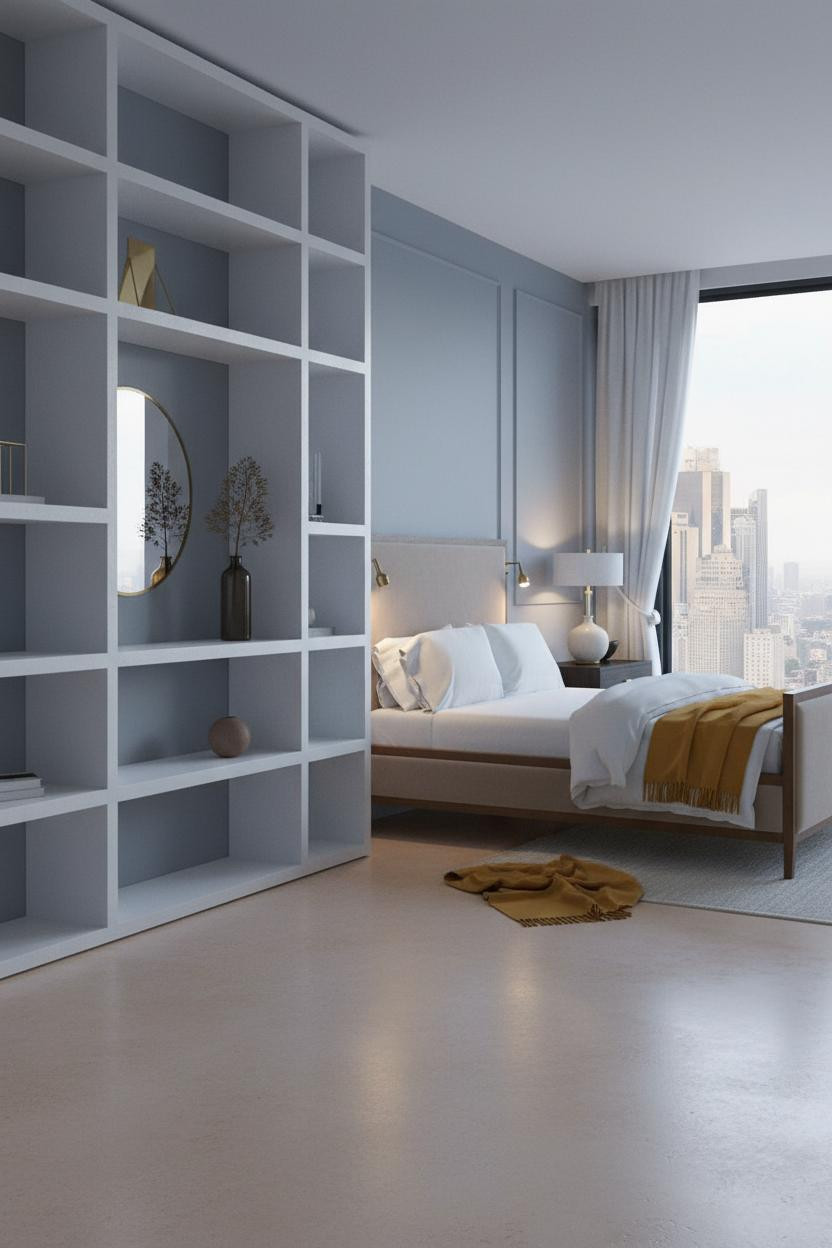Minimalist Bedroom Scandi Shelving Design