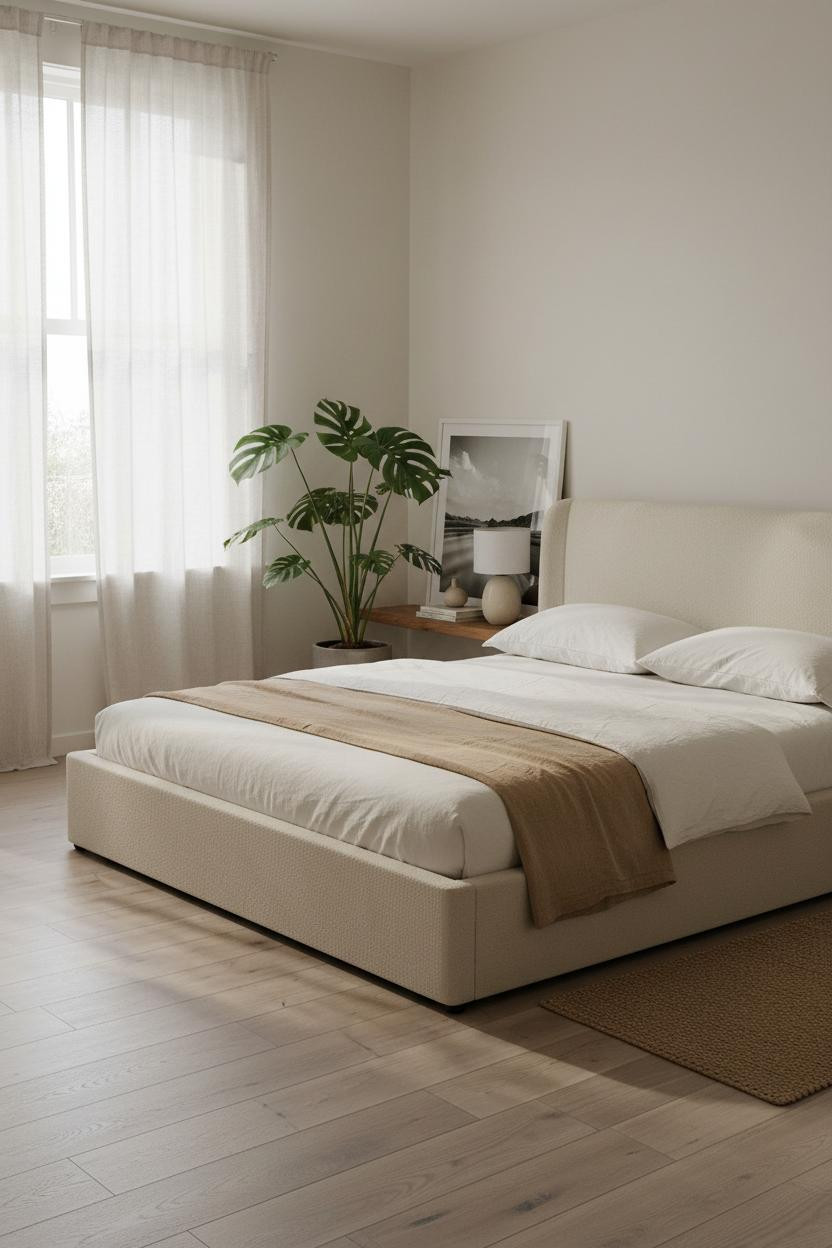 Minimalist Bedroom Warm Wood Natural Light