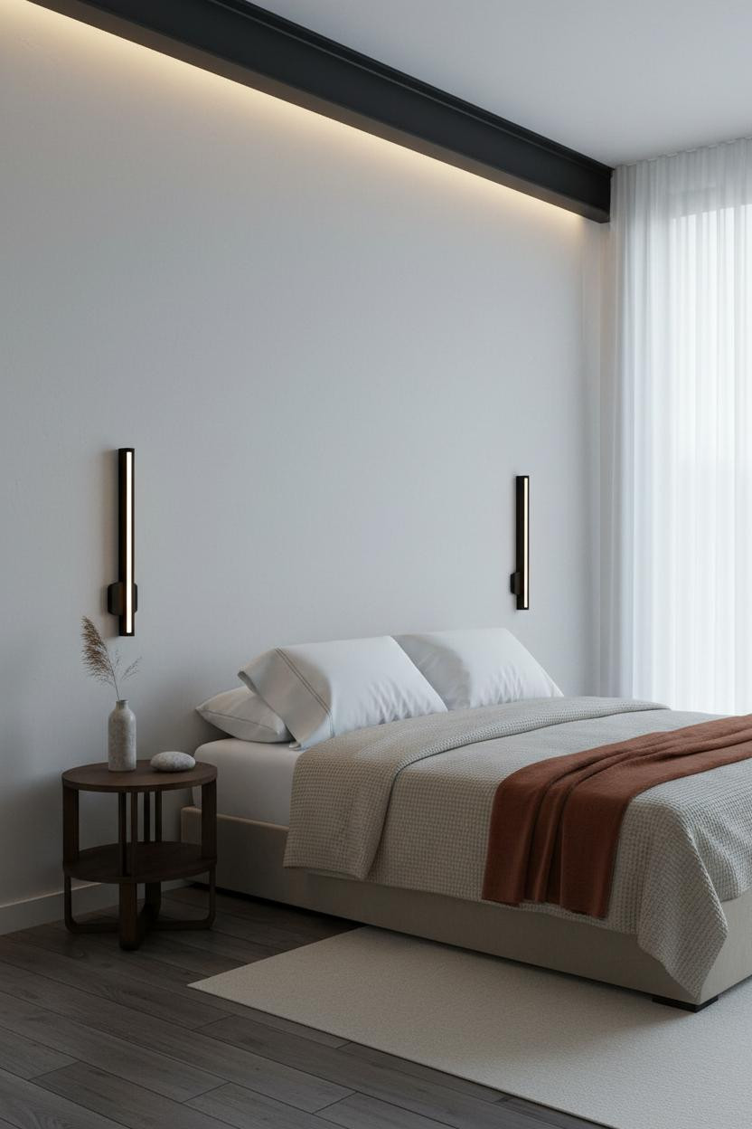 Minimalist Loft Bedroom Industrial Beam