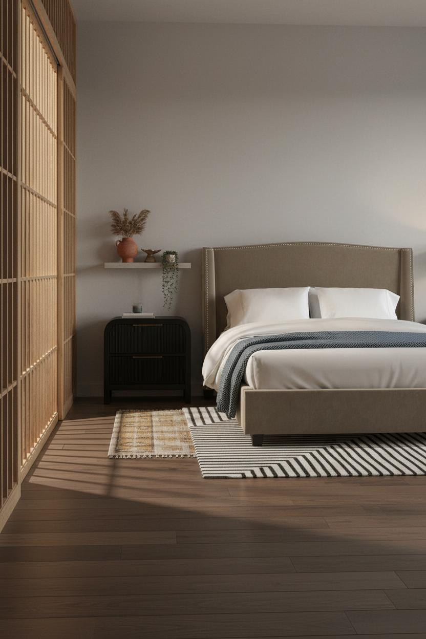 Minimalist Loft Bedroom Design With Shoji Screen