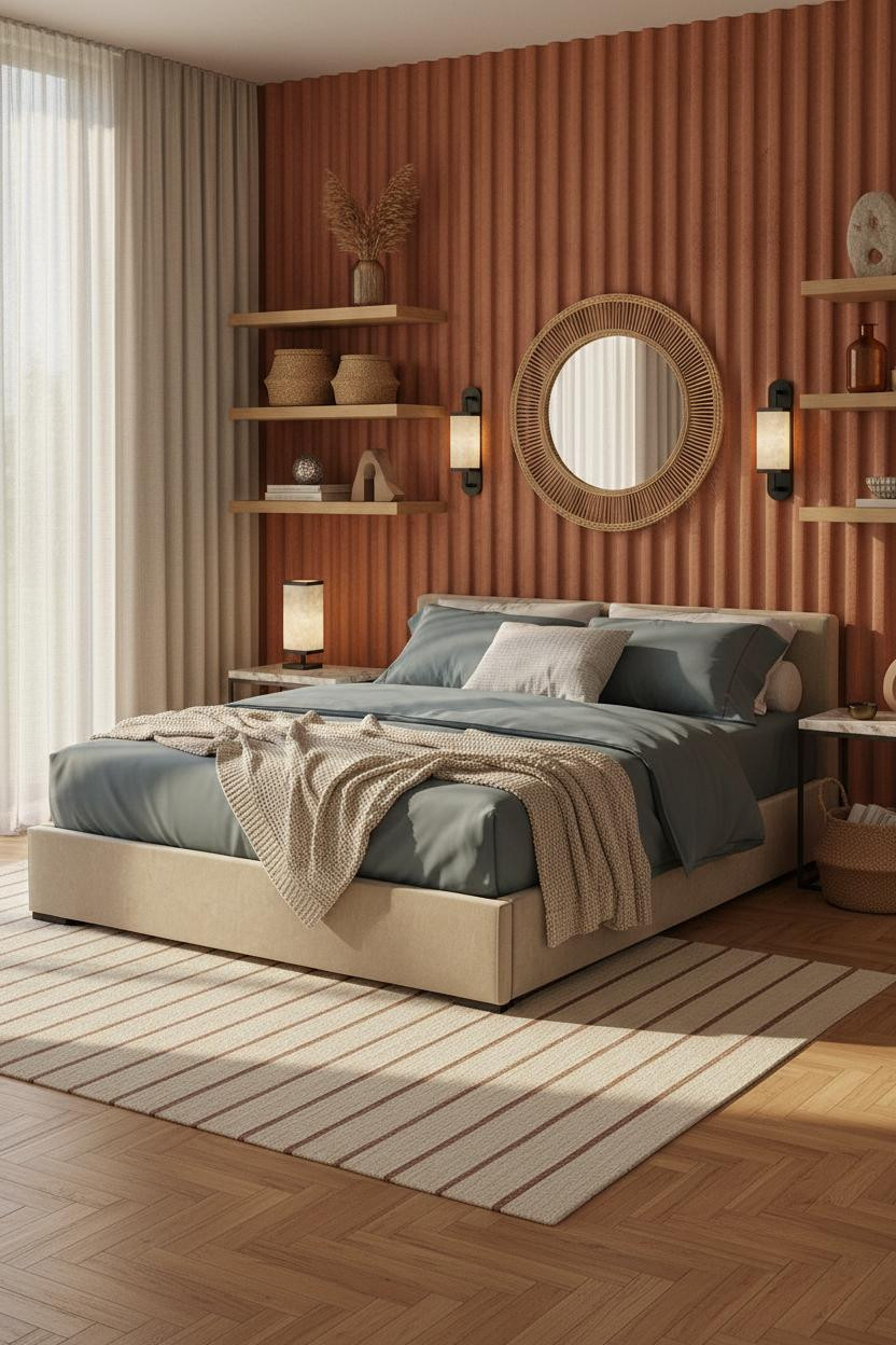 Modern Boho Bedroom Neutral Japandi