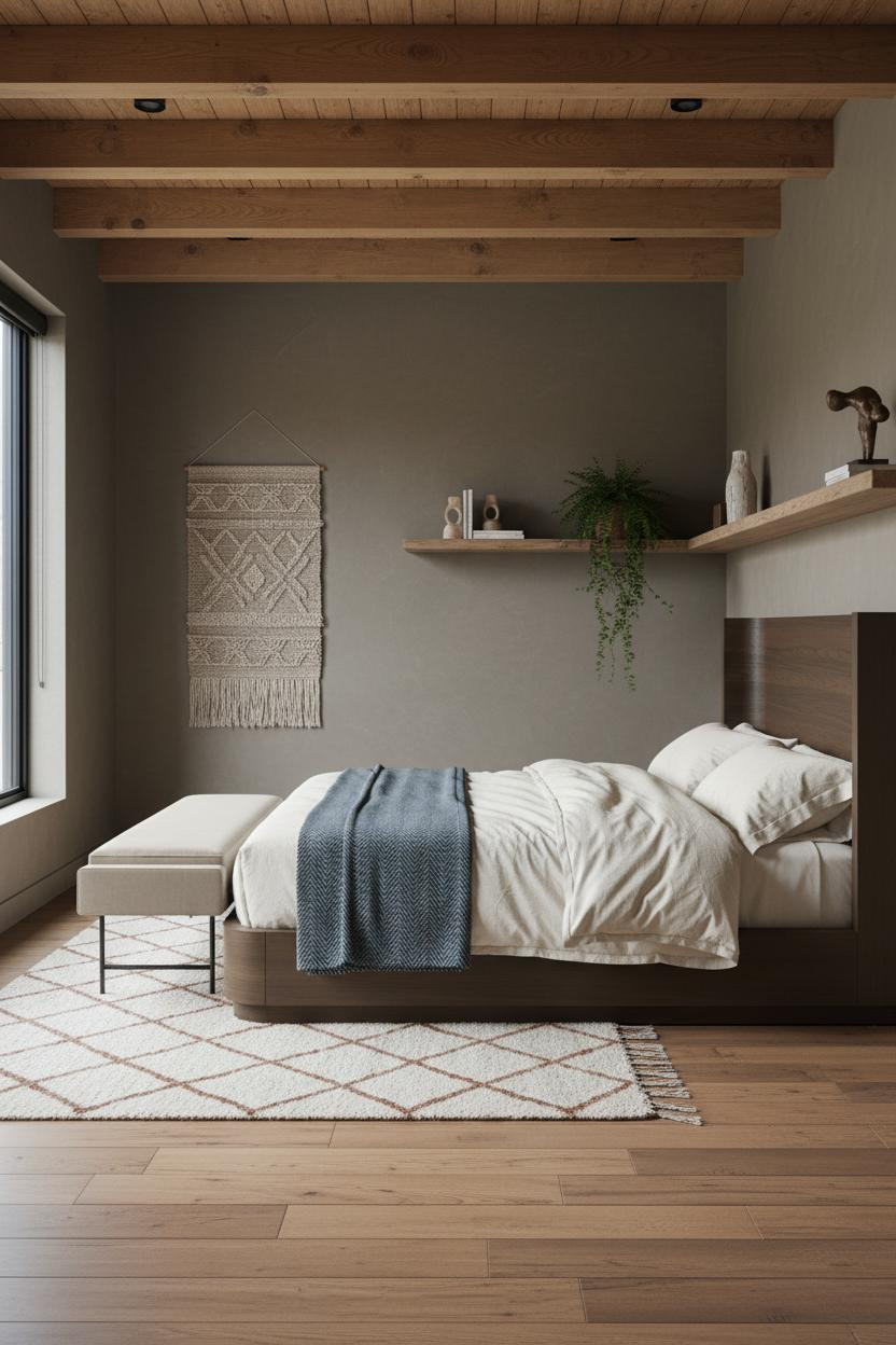 Modern Boho Bedroom Neutral Earthy
