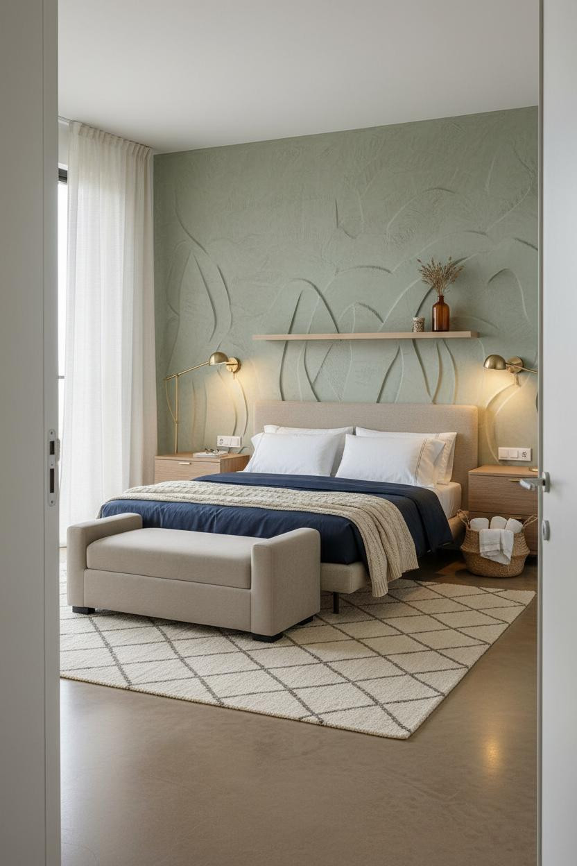 Modern Coastal Bedroom Master Bed Design