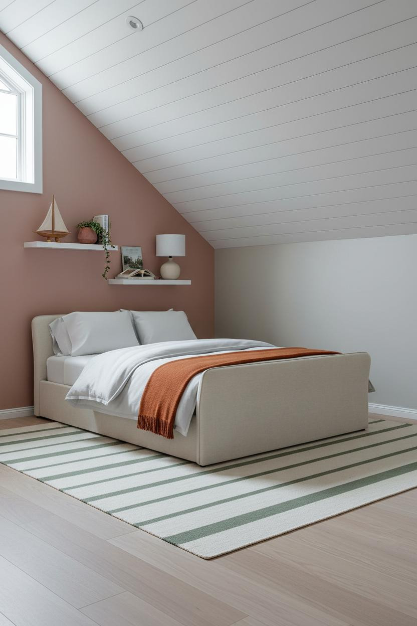 Modern Kids Bedroom Attic Shiplap Ceiling