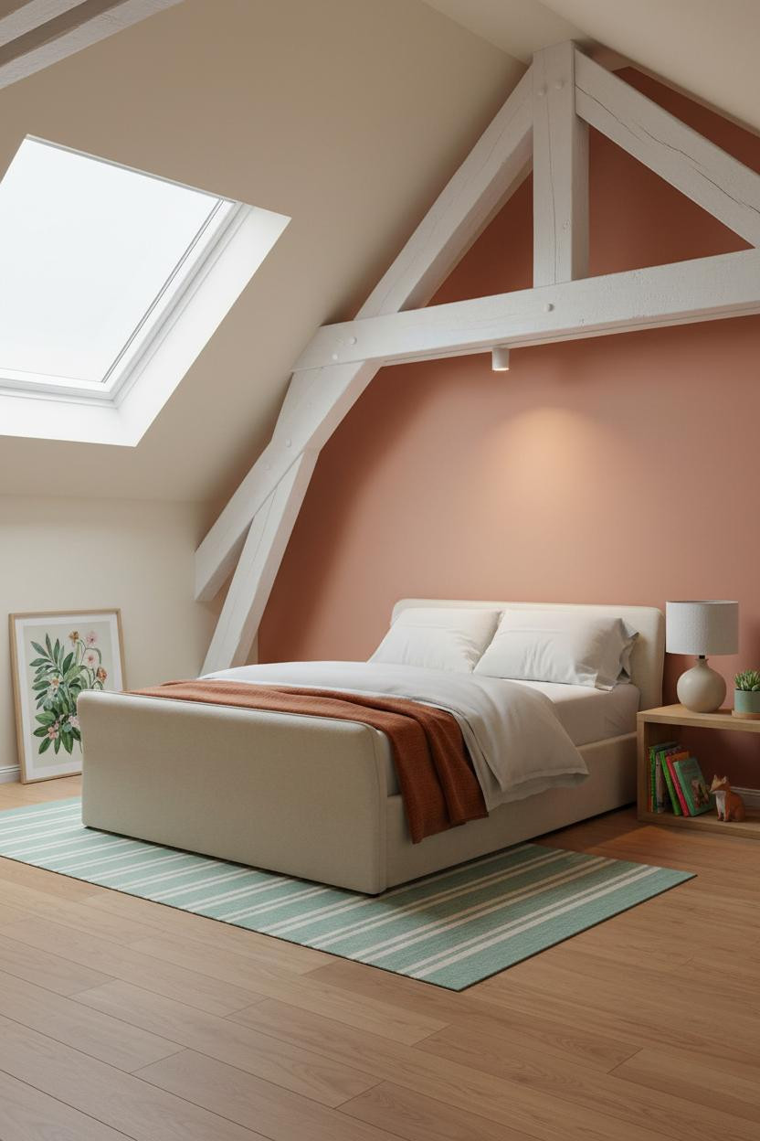 Modern Kids Bedroom Attic Skylight Design
