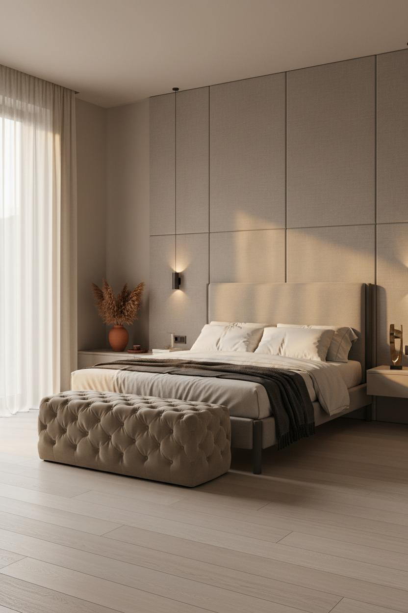 Modern Luxury Bedroom Upholstered Walls