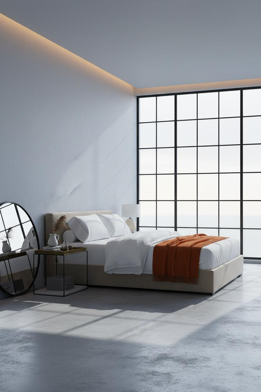 Modern Neutral Bedroom Attic Crittall Windows