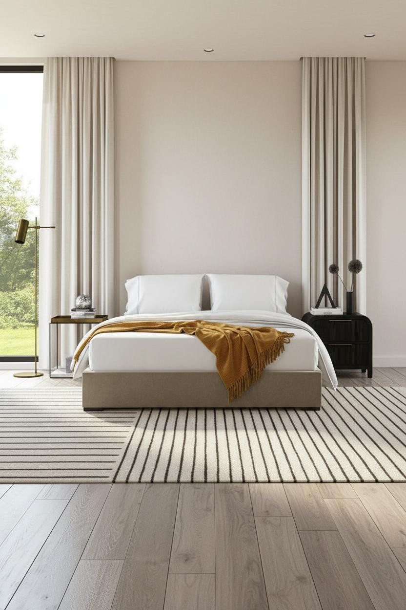 Modern Nightstand Floating Shelf Matte Black