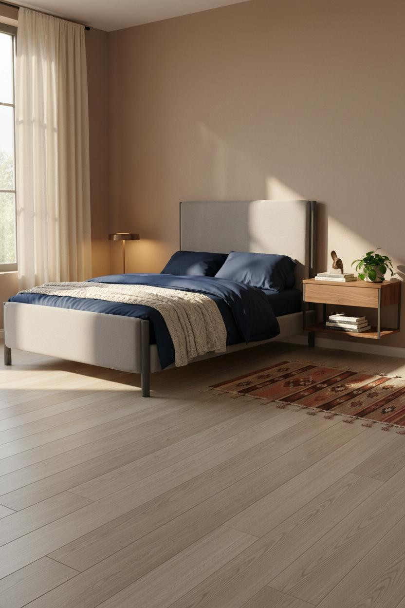 Modern Nightstand Floating Walnut Charcoal