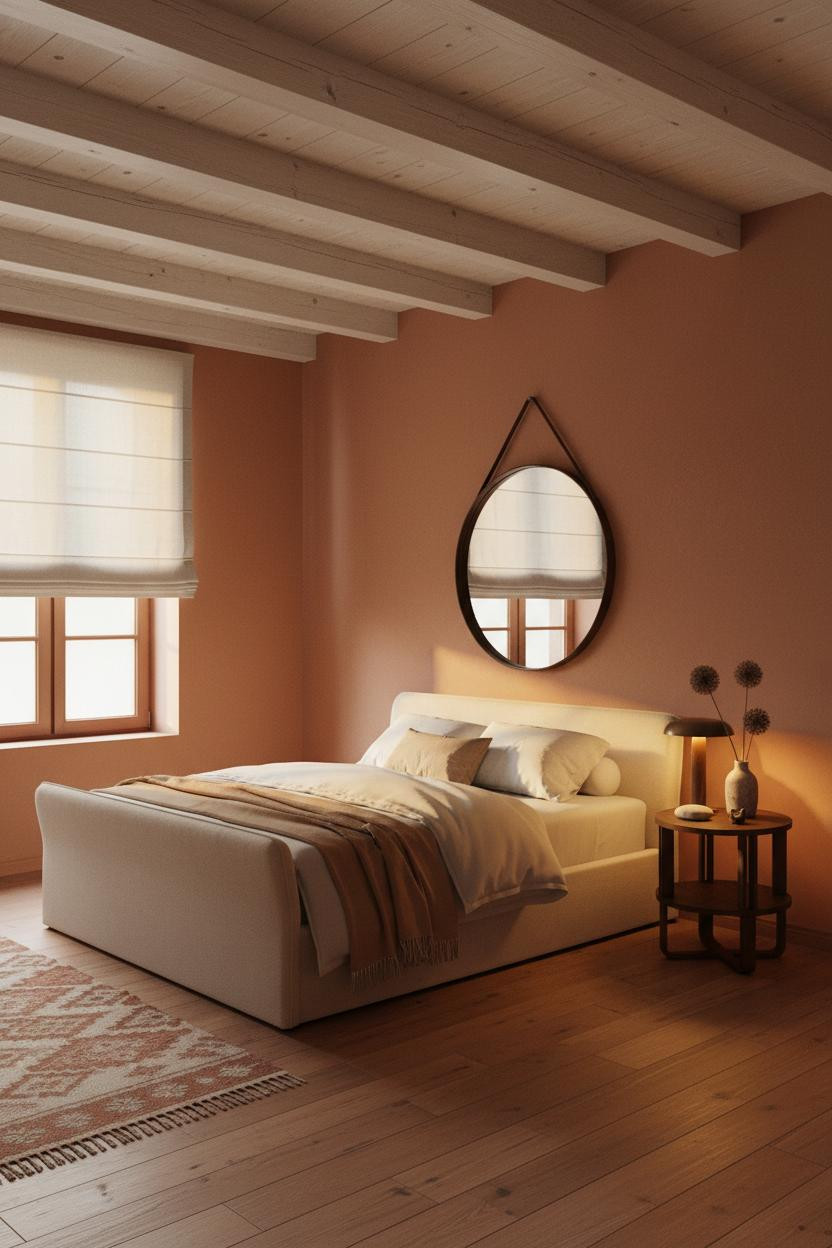 Moody Guest Bedroom Scandi Exposed Beams