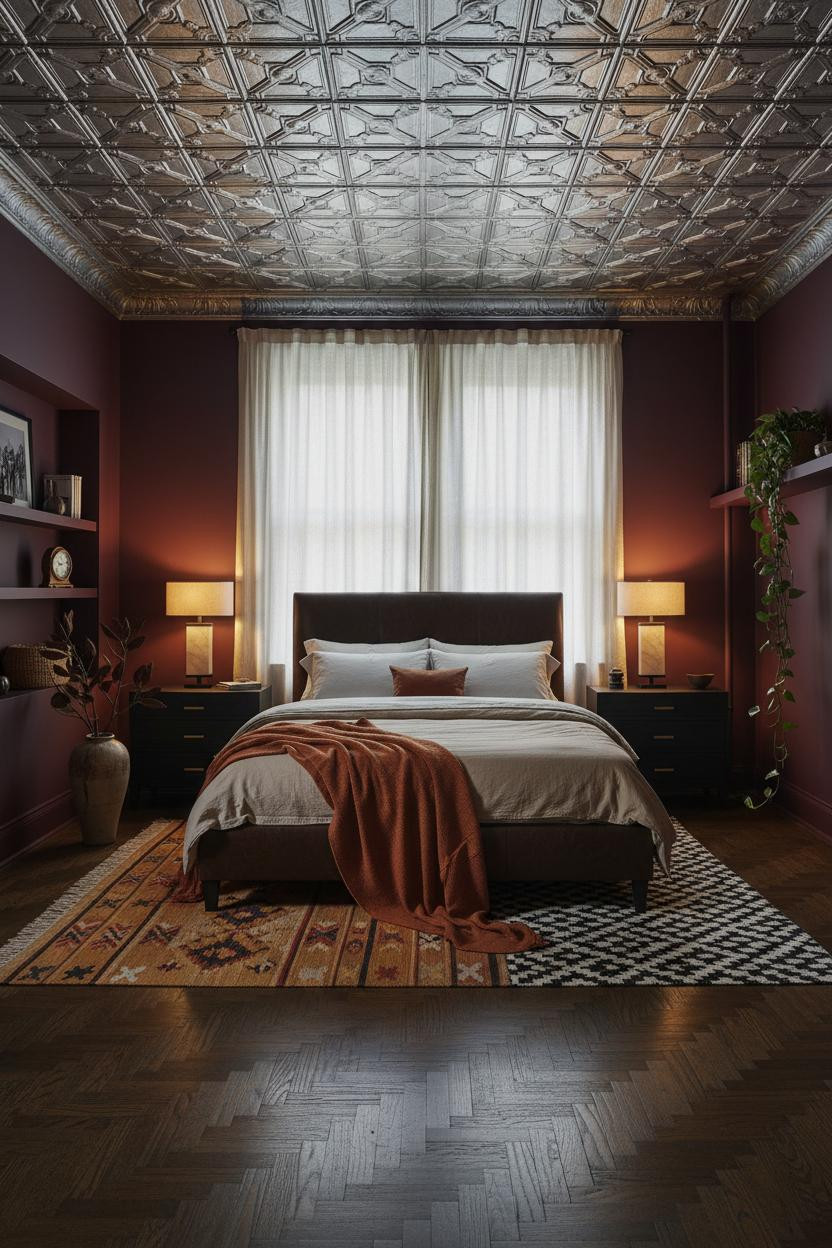 Moody Maximalist Bedroom Dark Eclectic Vintage
