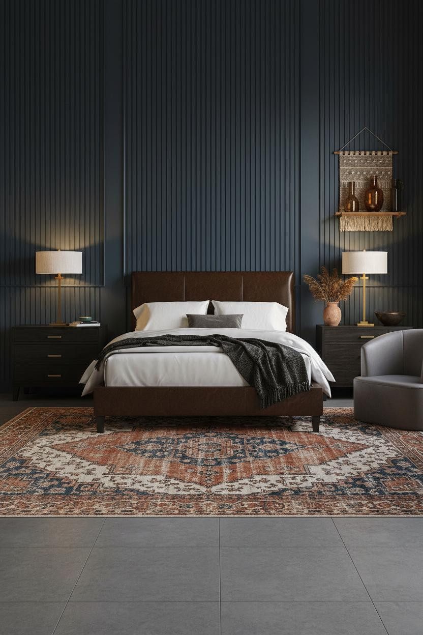 Moody Maximalist Bedroom Indigo Eclectic