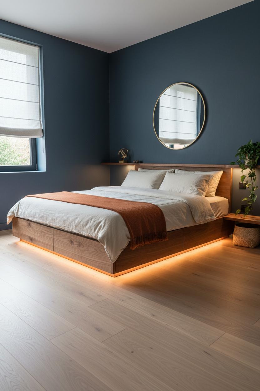 Moody Modern Bedroom Japandi Platform Bed