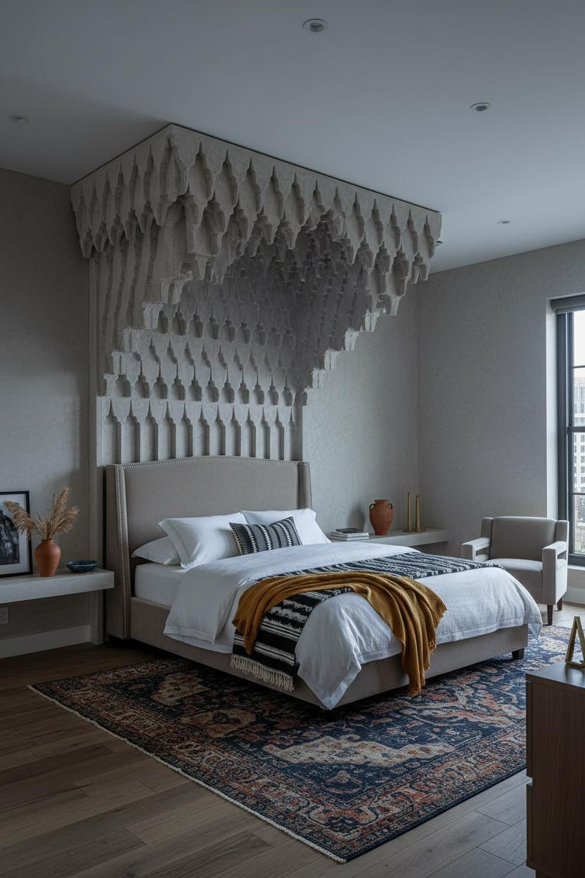 Moroccan Bedroom Muqarnas Plasterwork Modern
