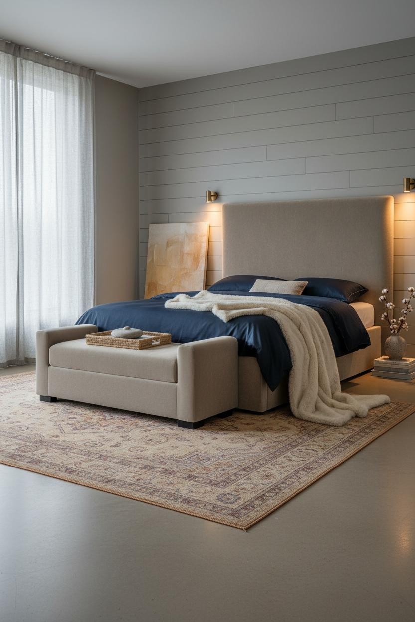Neutral Earthy Bedroom Shiplap Warm Tones