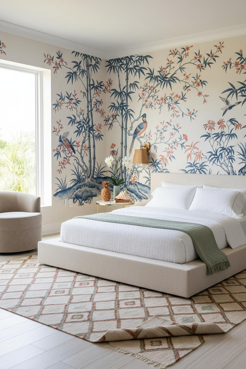 Palm Beach Bedroom Chinoiserie Coastal