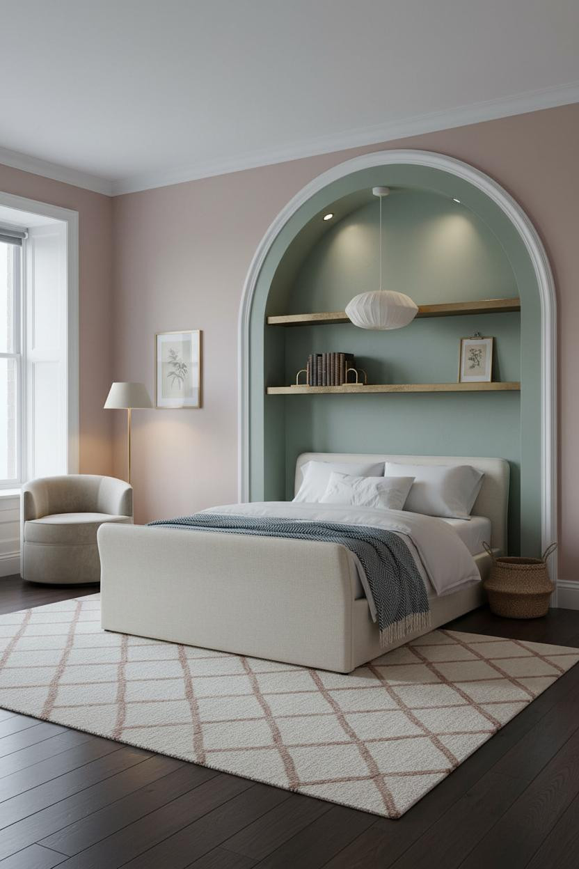 Preppy Teen Bedroom Sage Alcove Shelving