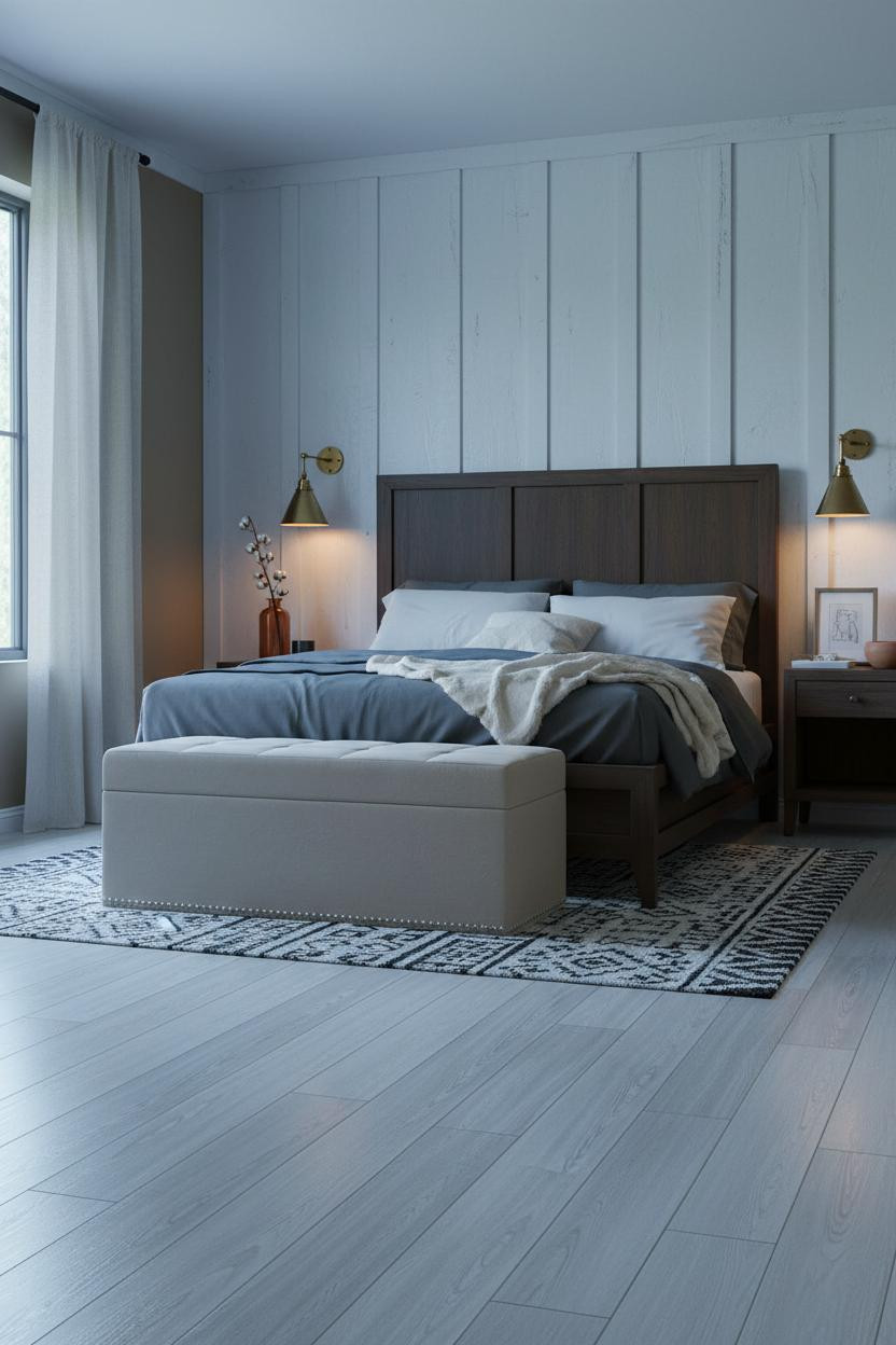 Rustic Chic Bedroom Farmhouse Batten Wall