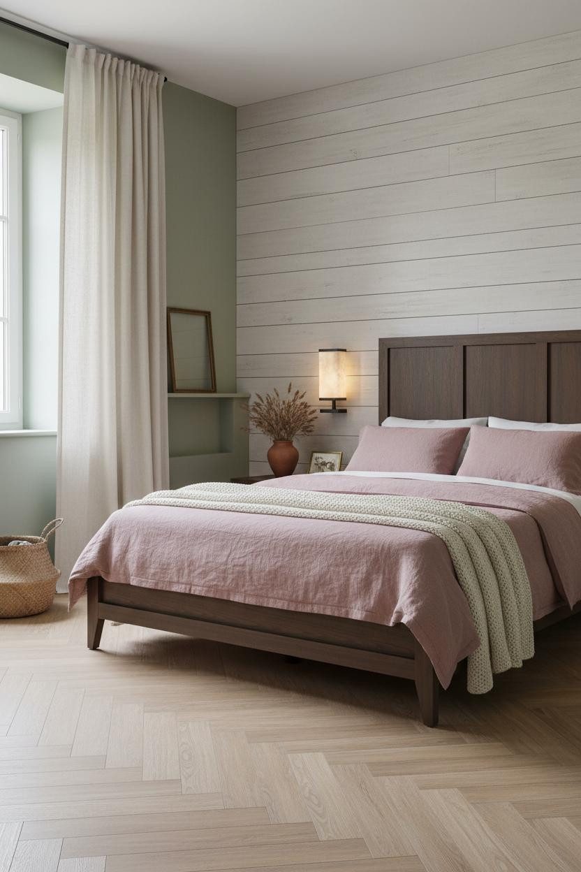 Rustic Chic Bedroom Farmhouse Shiplap Headboard