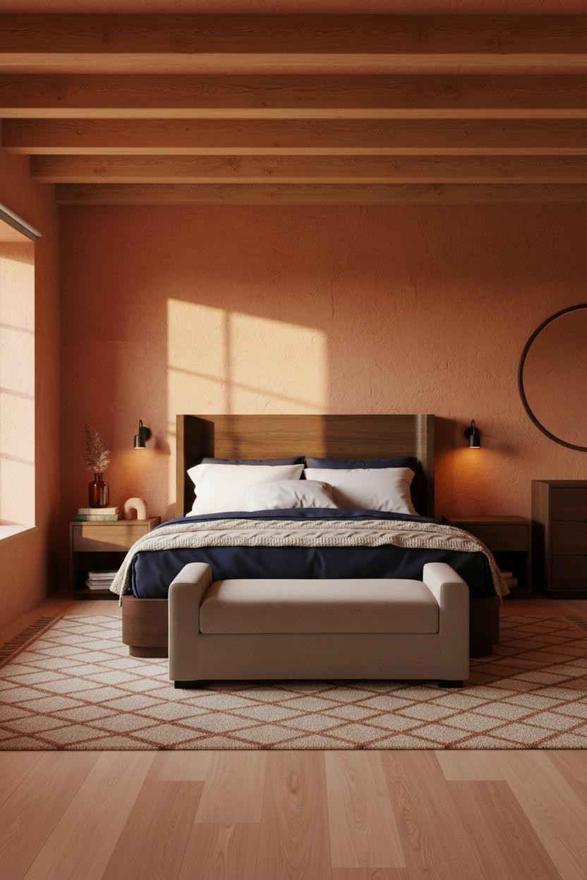 Rustic Chic Bedroom Farmhouse Terracotta