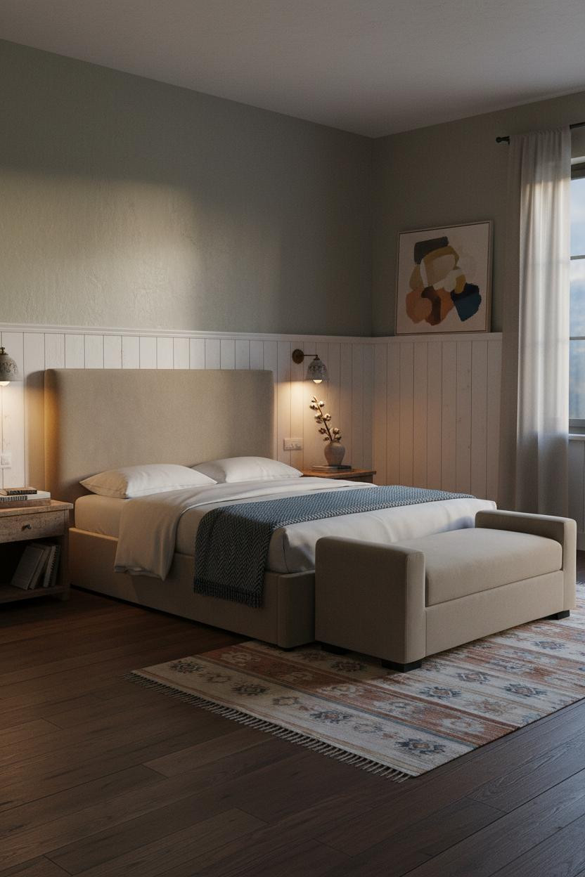 Rustic Chic Bedroom Wainscoting Farmhouse